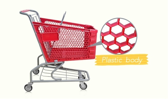 China Plastic het winkelen karretje/karren in supermarkt leverancier